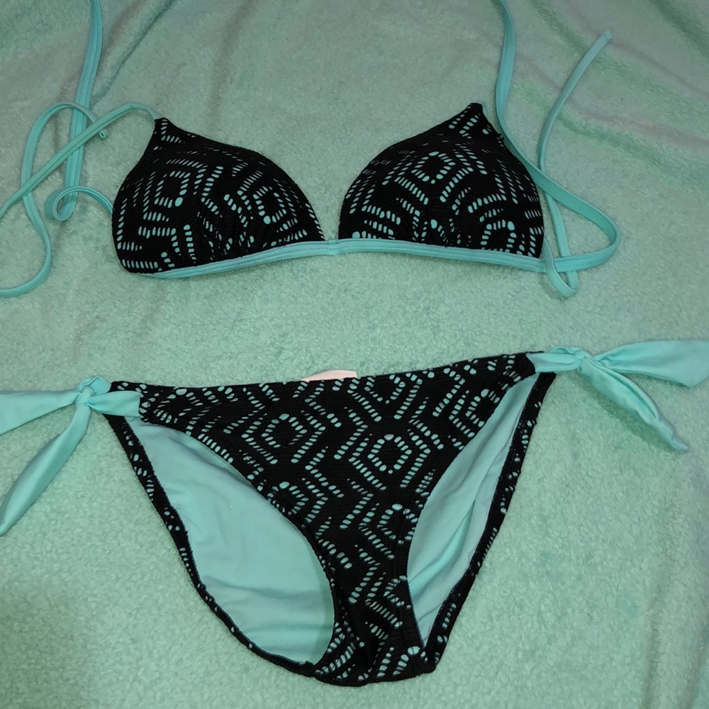 Blue & black bikini